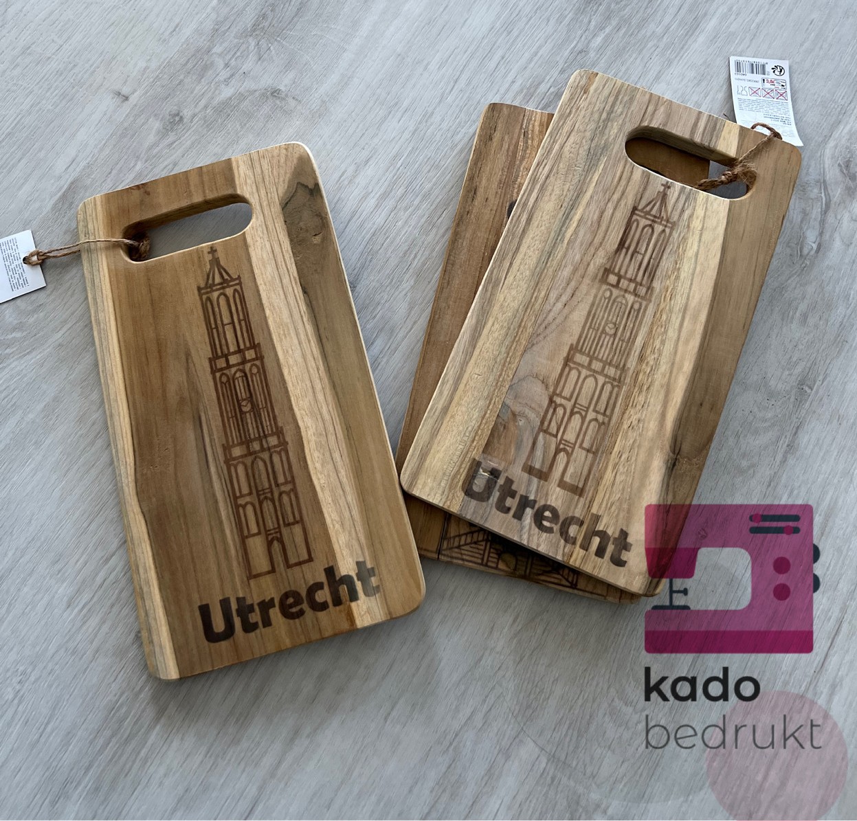 Houten plankje gegraveerd